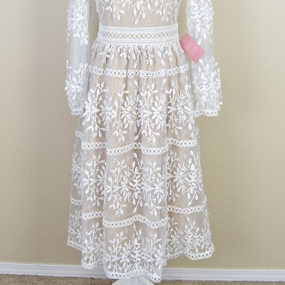 Ivy City Co. Sicily Midi Lace Crochet Dress NEW 8 - Picture 4 of 12
